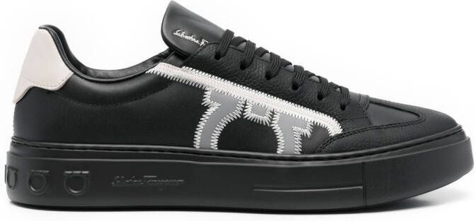 Ferragamo Gancini-print detail sneakers Black