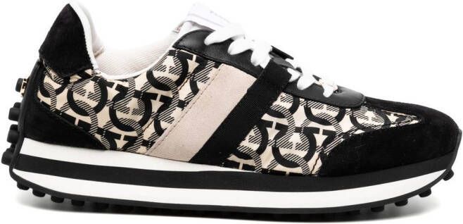 Ferragamo Gancini-print low-top sneakers Black