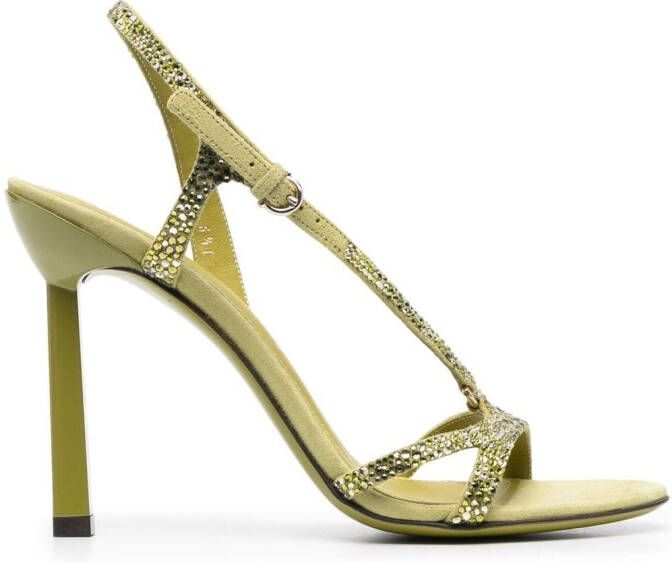 Ferragamo Gancini rhinestone-embellished sandals Green