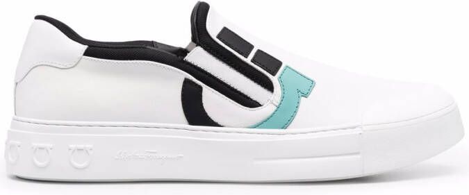 Ferragamo Gancini slip-on sneakers White