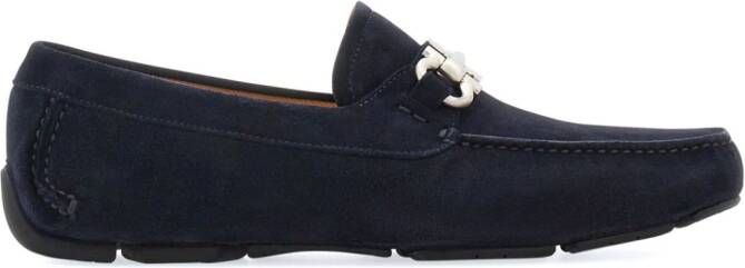 Ferragamo Gancini suede driving shoes Blue