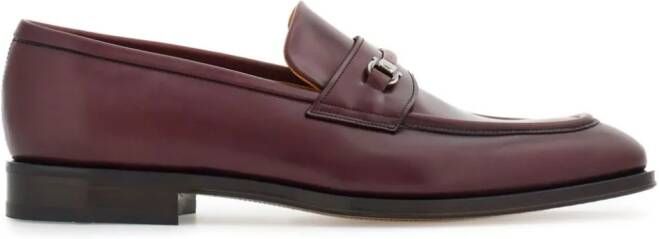 Ferragamo Gancio-plaque leather loafers Red