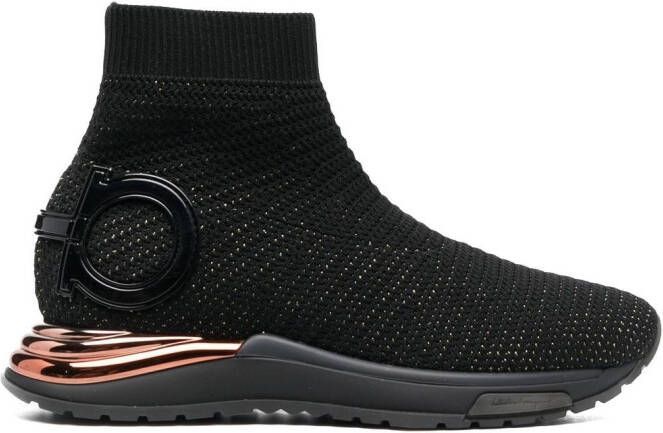 Ferragamo Gardena sock ankle sneakers Black