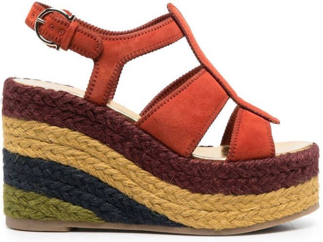 Ferragamo high wedge-heel espadrilles Orange