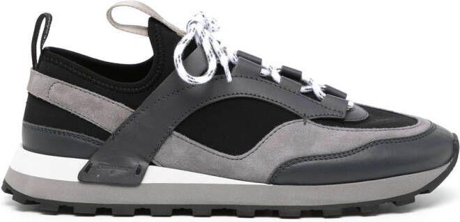 Ferragamo Indy panelled-design sneakers Black
