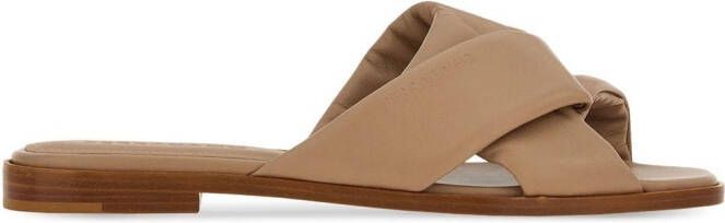 Ferragamo knot-detail leather slides Neutrals