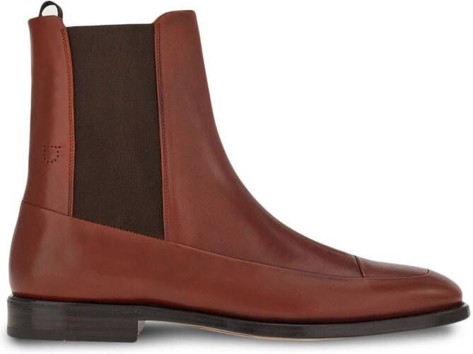 Ferragamo leather ankle boots Brown