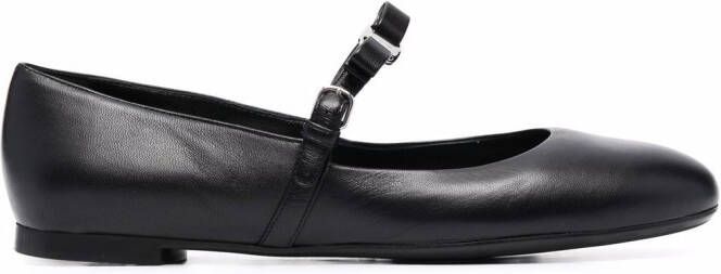 Ferragamo Lizz leather ballerina shoes Black