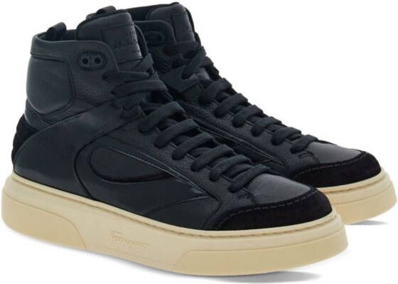 Ferragamo logo-debossed hi-top sneakers Black