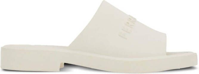 Ferragamo logo-debossed open-toe slides White