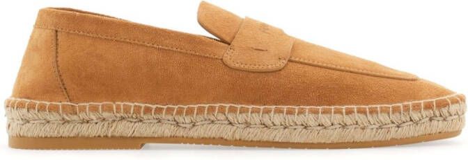 Ferragamo logo-debossed suede loafers Neutrals