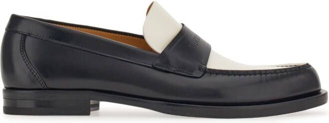 Ferragamo logo-debossed two-tone loafers White