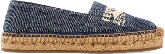 Ferragamo logo-embroidered denim espadrilles Blue