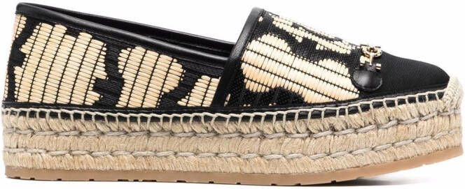 Ferragamo logo embroidered espadrilles Black