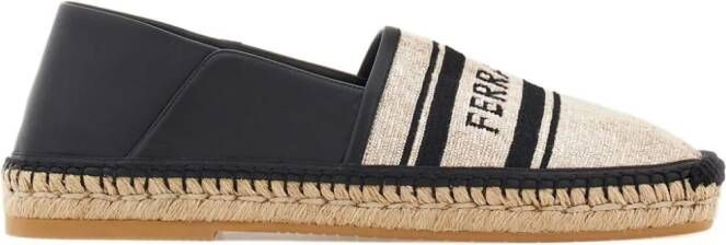 Ferragamo logo-jacquard canvas espadrilles Neutrals