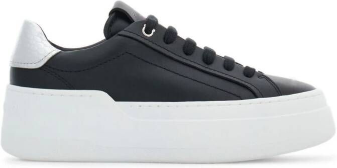 Ferragamo logo-patch leather sneakers Black