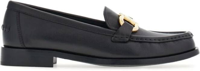 Ferragamo logo-plaque leather loafers Black