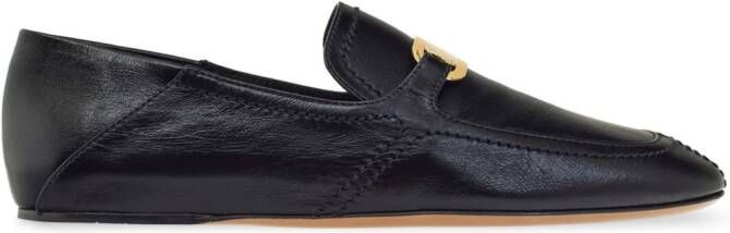 Ferragamo logo-plaque leather loafers Black