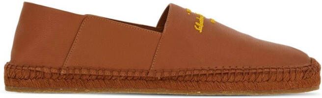 Ferragamo logo-print espadrilles Brown
