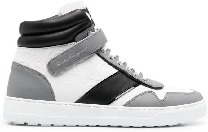 Ferragamo logo-print hi-top sneakers White