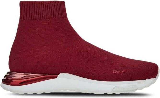 Ferragamo logo-print slip-on sneakers Red