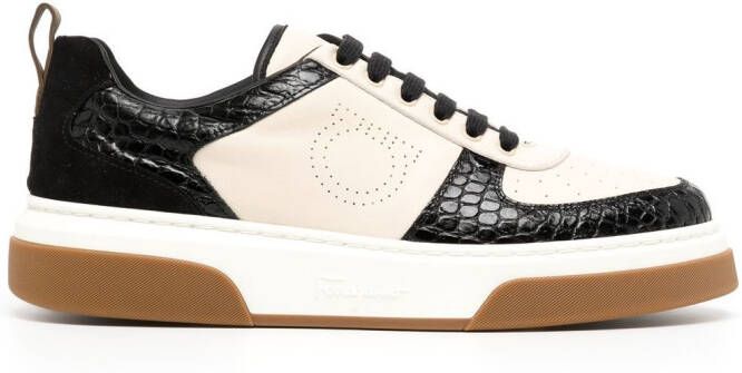 Ferragamo low-top panelled sneakers Black