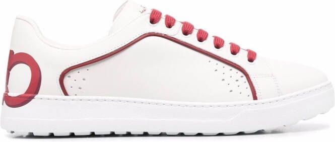 Ferragamo Manhattan Gancini-print sneakers White