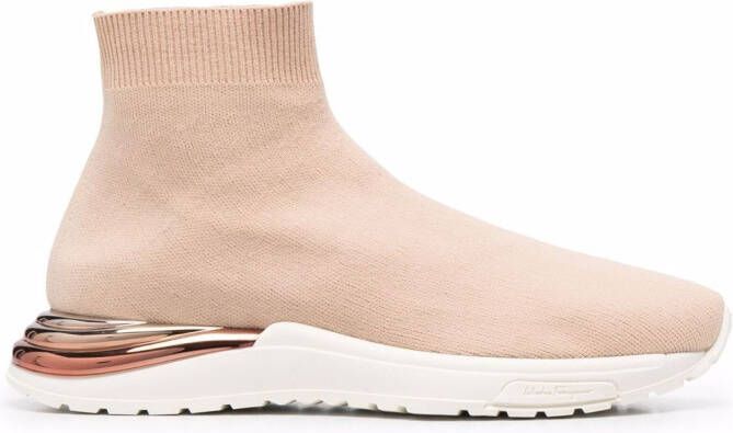 Ferragamo metallic heel-counter sneakers Neutrals