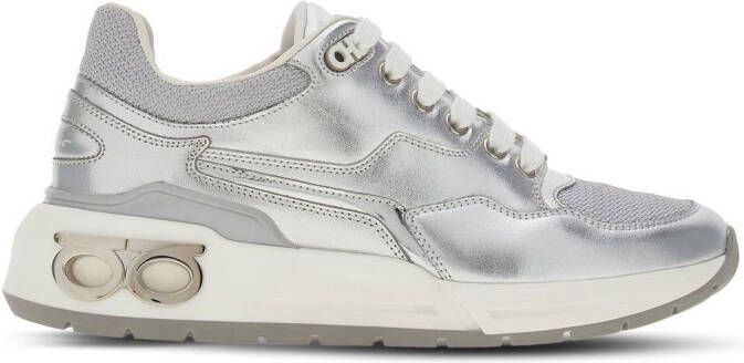 Ferragamo leather sneakers Silver