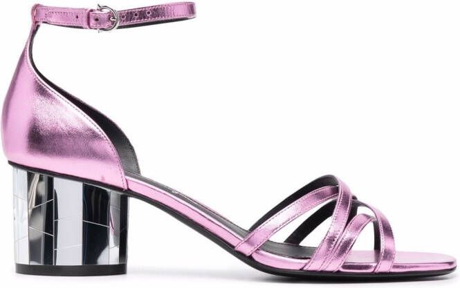 Ferragamo mirrored 60mm heel sandals Pink
