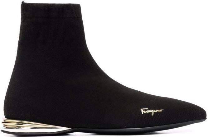Ferragamo Missy logo boots Black