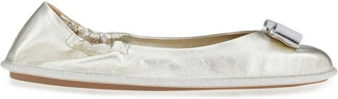 Ferragamo Nomadic Stories ballet flats Silver