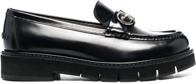 Ferragamo Ofelia Gancini-horsebit loafers Black