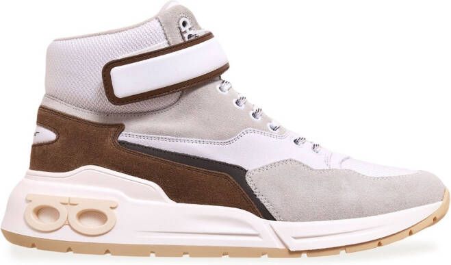 Ferragamo panelled hi-top sneakers White