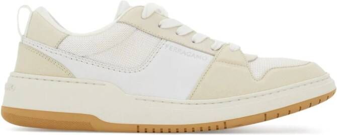 Ferragamo panelled leather sneakers White