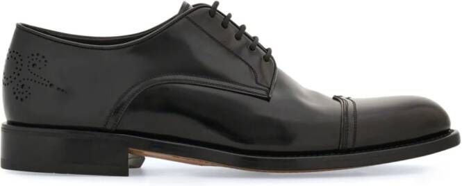 Ferragamo perforated leather Derby shoes Black