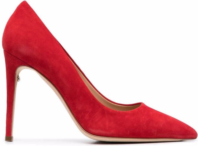 Ferragamo pointed 110mm suede pumps Red