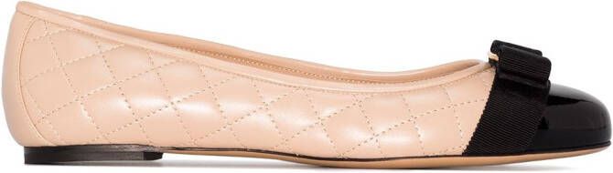 Ferragamo quilted ballerina shoes Neutrals