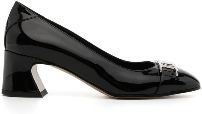 Ferragamo Rei 55 Gancini plaque pumps Black