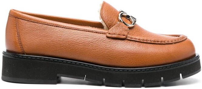 Ferragamo Rolo shearling-lined loafers Brown