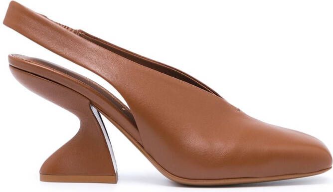 Ferragamo 85mm Sloane chunky-heel pumps Brown
