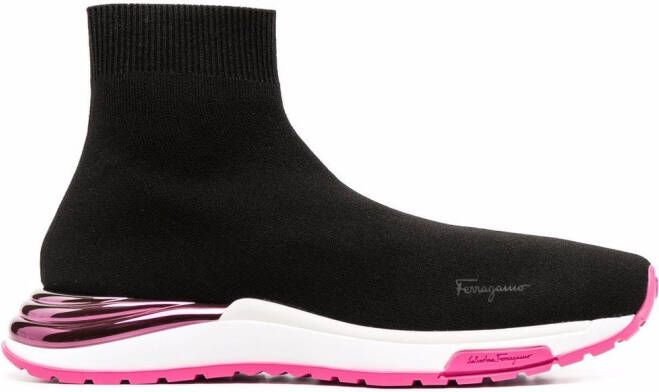 Ferragamo sock-style sneakers Black