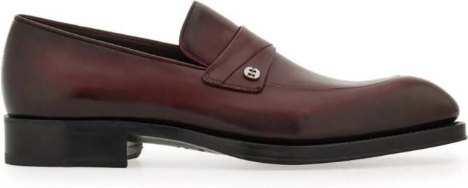 Ferragamo Tramezza leather loafers Red