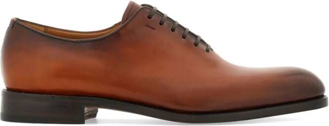Ferragamo Tramezza leather Oxford shoes Brown