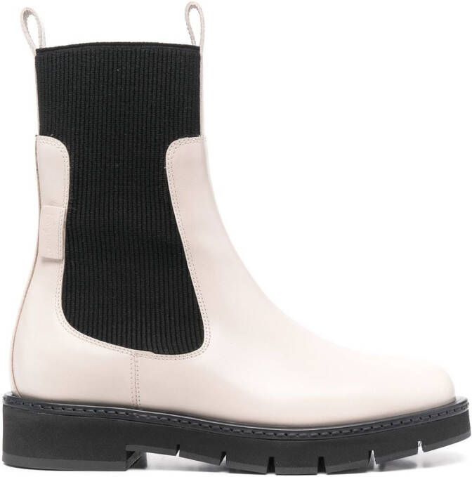 Ferragamo two-tone pull-on boots Neutrals