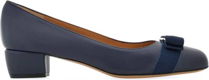 Ferragamo Vara 30mm leather pumps Blue