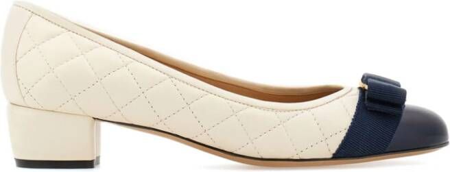 Ferragamo Vara 30mm quilted pumps Neutrals