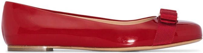 Ferragamo Vara bow ballerina shoes Red