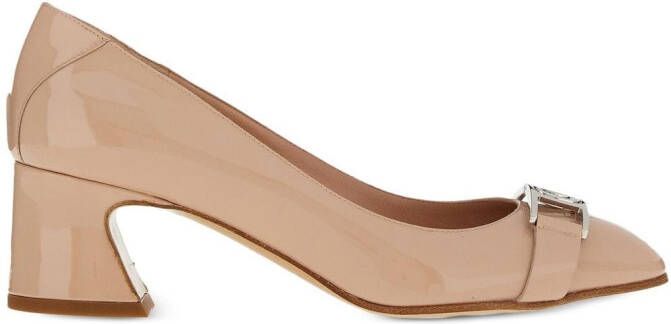 Ferragamo 50mm Vara chain pumps Neutrals