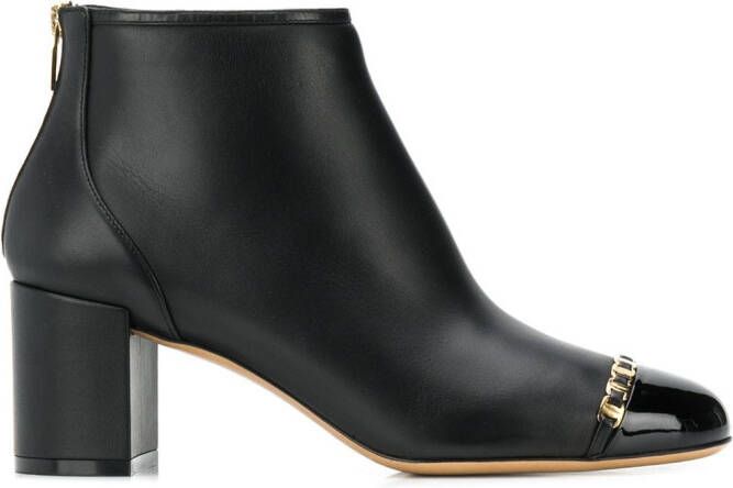 Ferragamo 95mm Vara Chain boots Black